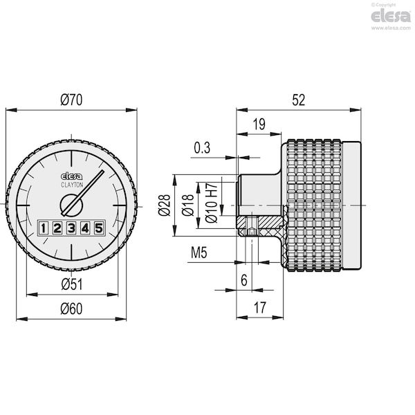 Knobs With Digital-analogue Position Indicator, MBT.70-GW12-0002.5-S